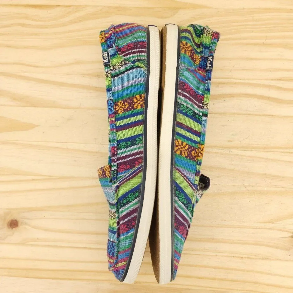 Keds Women's Flats Sz 8 Multicolor Striped Tribal Slip On Shoes Casual Comfort - Picture 6 of 9